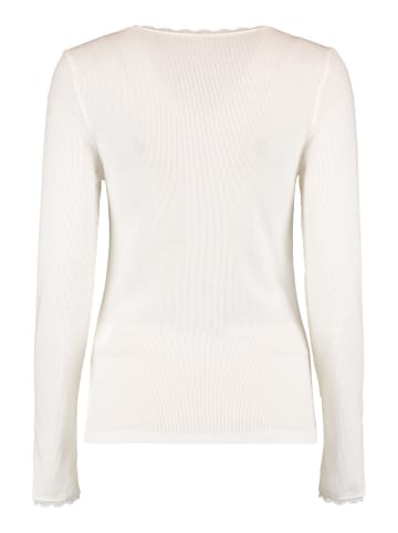 Hailys Shirt 2er-Set Langarm Rundhalsausschnitt Spitzendetails Top in Schwarz-Weiß