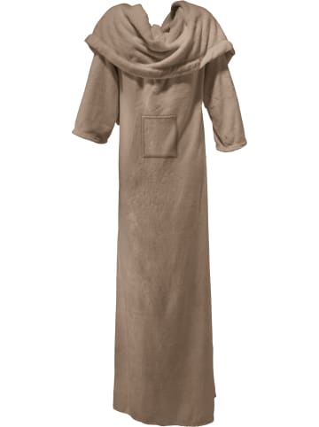 Erwin Müller Fleece Wohndecke XXL mit Ärmeln Foggia in taupe