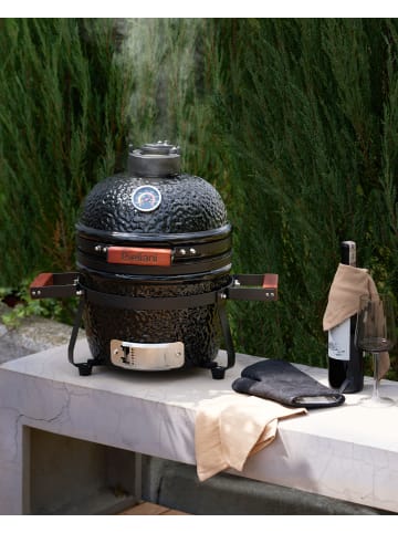 Beliani Holzkohlegrill KAMADO in Schwarz - (W) 54 x (H) 48 x (L) 35 cm