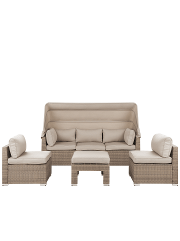 Beliani 4-tlg Lounge Set COCCOLIA in Beige/Braun