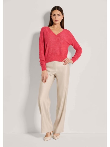 MADELEINE Sommerlicher Pullover mit V-Ausschnitt in rot / melange