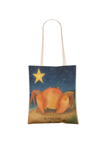 Mr. & Mrs. Panda Tote Bag Sternzeichen Krebs Design ohne Spruch in Weiß