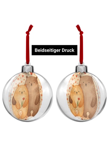 Mr. & Mrs. Panda Weihnachtsbaumkugel Bären Liebe Design ohne Spruch in Weiß
