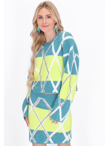 IZIA Women Sweater in turquoise lime