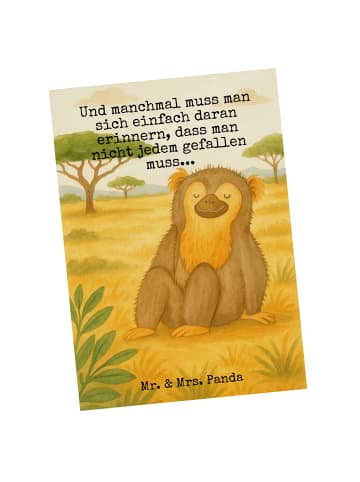 Mr. & Mrs. Panda einzelkarte Affe Design mit Spruch in Weiß