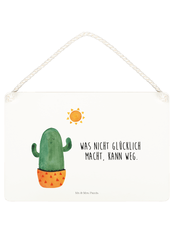 Mr. & Mrs. Panda Deko Schild Kaktus Sonne mit Spruch in Transparent