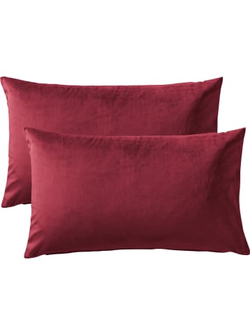 REDBEST Samt Kissenhülle im 2er-Pack Kingsville in dunkelrot