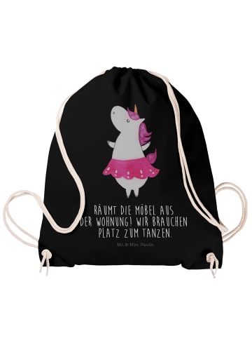 Mr. & Mrs. Panda Sportbeutel Einhorn Ballerina mit Spruch in Schwarz