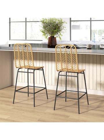 HOMCOM Barhocker-42,5L x 52B x 102H cm-Gelb