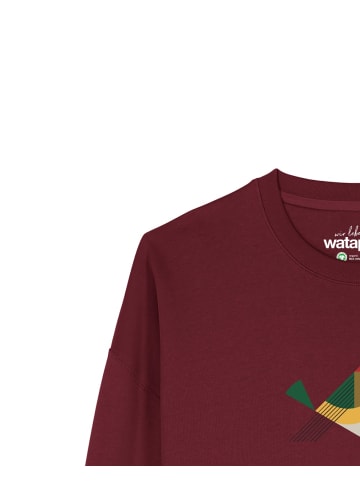 wat? Apparel Sweatshirt Vogel in Weinrot