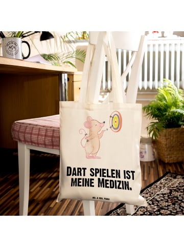 Mr. & Mrs. Panda Tragetasche Maus Dart spielen mit Spruch in Creme