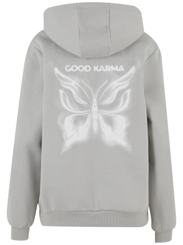 Mister Tee Mister Tee Karma Butterfly Ladies Fluffy Hoody in lightasphalt