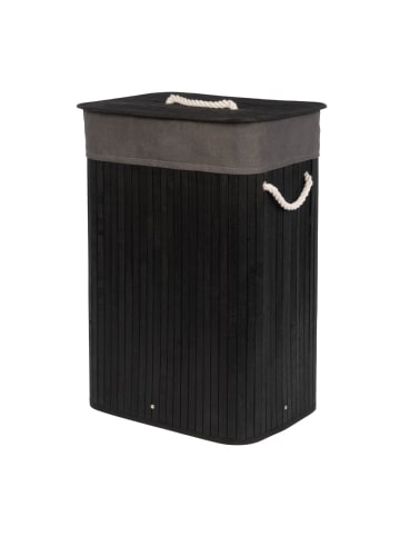 NUXIO Wäschekorb aus Bambus SADE, 80 l in Schwarz, (B) 32 x (H) 60 x (L) 42 cm
