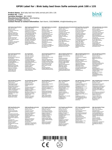 Bink Bedding Bettwäsche Sofie Tiere rosa 100 x 135