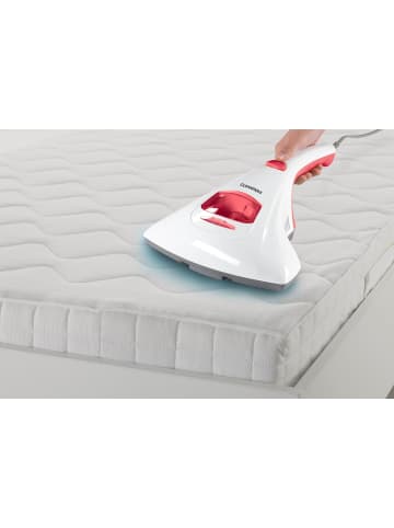Clean Maxx Milben-Handstaubsauger mit UV-C-Licht 300W weiß/rot inkl. 2 Ersatzfilter Weiß
