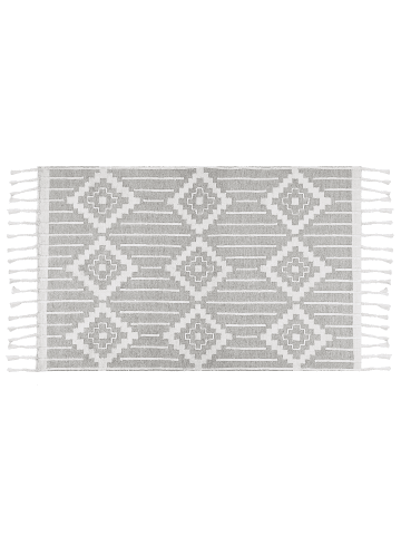 Beliani Vintage TABIAT in Weiß/Grau - (W) 140 x (H) 1 x (L) 200 cm