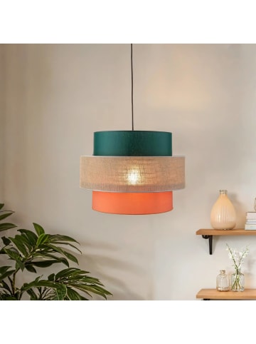 Licht-Erlebnisse Pendelleuchte Ø 50 x (T)160 cm in Schwarz Natur Orange GrünSchwarz Natur Orange Grün