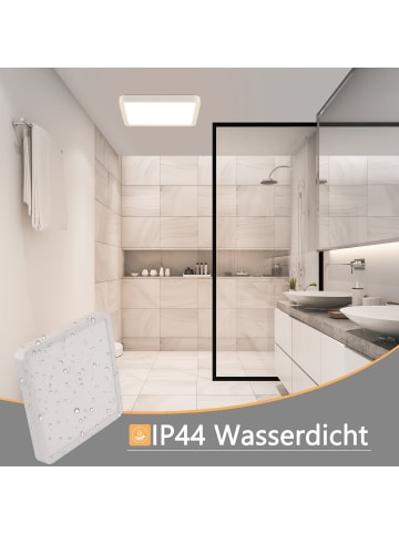 ZMH Deckenleuchte LED in weiß eckig L 23cm moderne Flurlampe 23W warmweiß