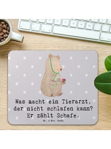 Mr. & Mrs. Panda Maus Pad Tierarzt Schafzählen mit Spruch in Grau Pastell