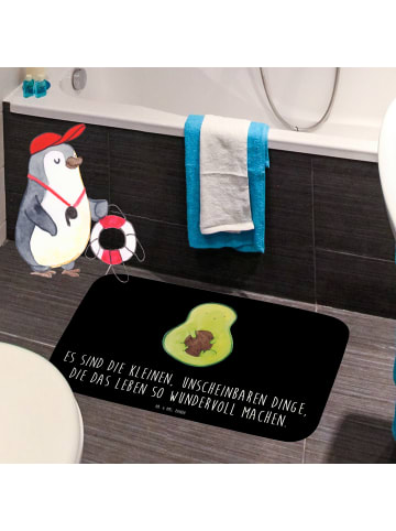 Mr. & Mrs. Panda Badteppich Avocado Kern mit Spruch in Schwarz