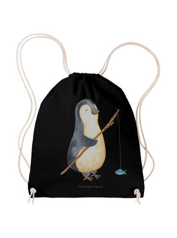 Mr. & Mrs. Panda Beutel Pinguin Angler ohne Spruch in Schwarz