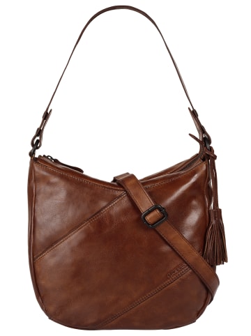 SPIKES & SPARROW Umhängetasche echt Leder in cognac