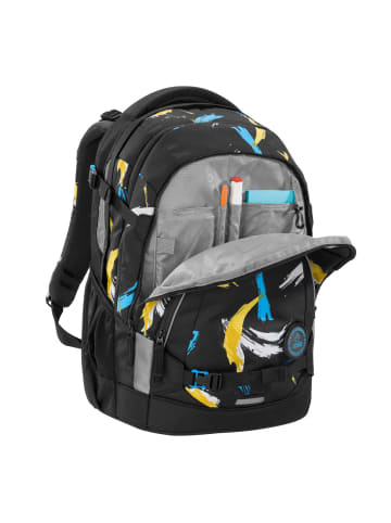 Coocazoo Schulrucksack-Set MATE Crazy Artnight 3-tlg., in Schwarz/Blau/Gelb