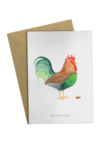 Mr. & Mrs. Panda valentinstagskarte Hahn Korn ohne Spruch in Weiß