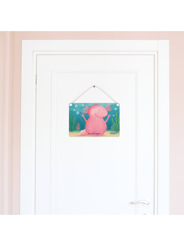 Mr. & Mrs. Panda Schild Axolotl Hurra Design ohne Spruch in Weiß