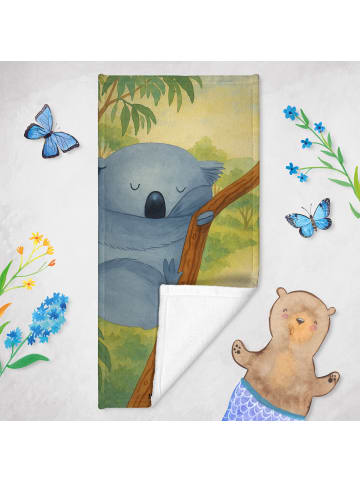 Mr. & Mrs. Panda Handtuch Koalabär Design mit Spruch in Gelb Pastell