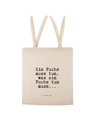 Mr. & Mrs. Panda Shopper Bag Ein Fuchs muss tun,... mit Spruch in Creme