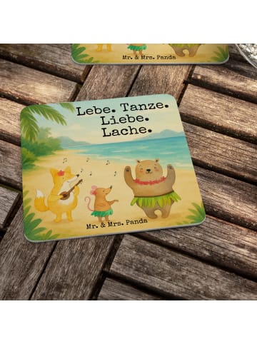Mr. & Mrs. Panda Tischuntersetzer Waldtiere Aloha Design mit Spruch in Weiß