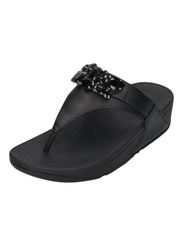 fitflop Zehentrenner LULU JEWEL DELUXE Leather in schwarz