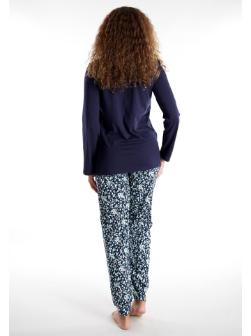 Götzburg Pyjama Katerini in blau-mittel-Allover