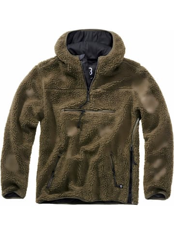 Brandit Pullover "Teddyfleece Worker Pullover" in Grün