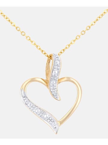 Diamant L'éternel Halskette mit Anhänger aus 375 Gelbgold mit Diamant Herz-Design