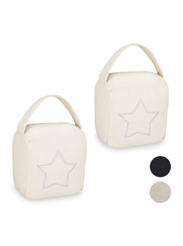 relaxdays 2x Türstopper "Sack" in Beige