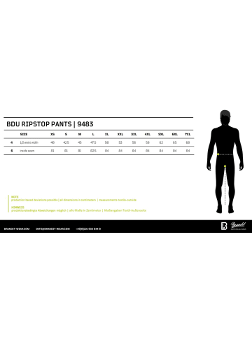 Brandit Cargohose "BDU Ripstop Trouser" in Blau
