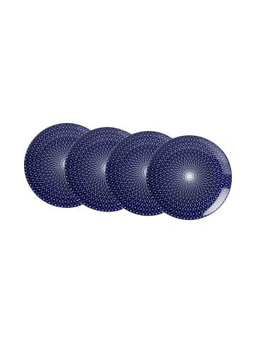 Ritzenhoff & Breker 4er Set Dessertteller Royal Reiko in Weiß-Blau ø 21,5 cm in weiß-blau