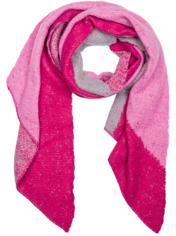 styleBREAKER Asymmetrischer Web Schal in Pink-Rosa-Grau