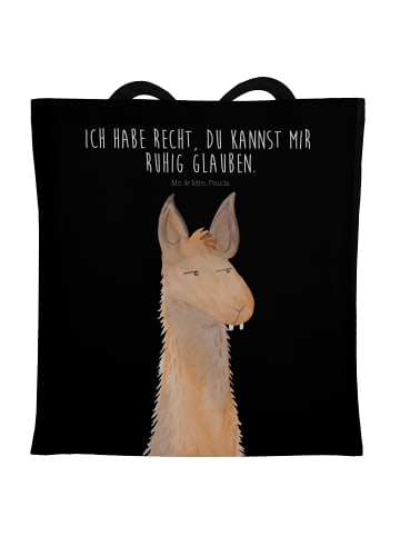 Mr. & Mrs. Panda Tasche Lamakopf Genervt mit Spruch in Schwarz