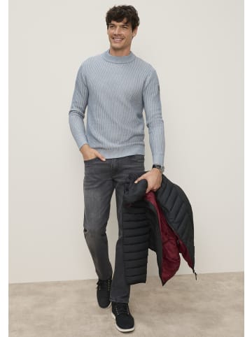 Man's World Stehkragenpullover in graublau melange