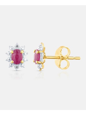 Diamant L'éternel Ohrstecker, mit Rubin, 375 Gelbgold