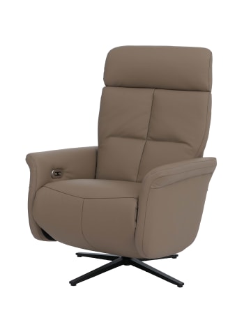 MCW Relaxsessel L10 elektrisch verstellbar Voll-Leder, Taupe