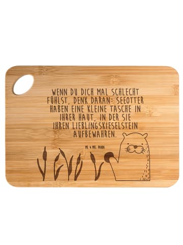 Mr. & Mrs. Panda Bambus - Schneidebrett Otter Stein mit Spruch in Braun