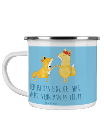 Mr. & Mrs. Panda Emaille Becher Eheversprechen Liebe Teilen mit ... in Sky Blue