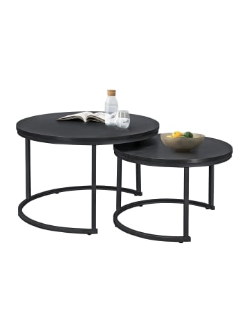 en.casa Couchtisch Christchurch in Schwarz (H)47cm (B)74cm (L)74cm