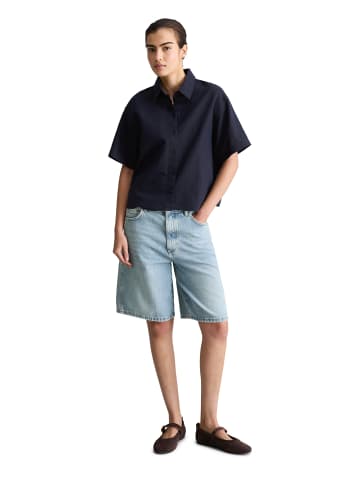 Marc O'Polo DENIM Kurzarm-Bluse relaxed in Blue Depths