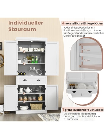 COSTWAY Buffetschrank 183cm in Weiß