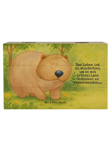 Mr. & Mrs. Panda Kiste Wombat Design mit Spruch in Weiß